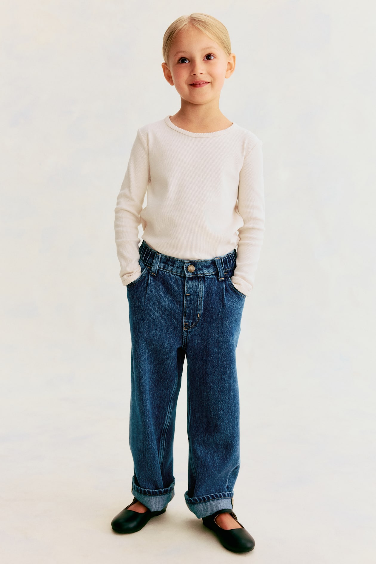 와이드 레그 진 · 블루
